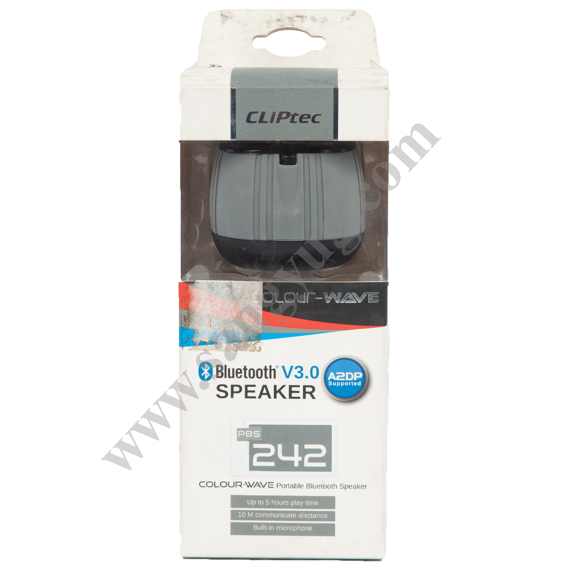 Color-Wave Portable Bluetooth Speaker - Extra Cover Grey/Blue/Red Cliptec Black - Image 3