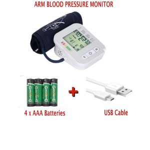 Arm Type Blood Pressure Monitor(With 4 Pcs Of Aa Battery, With English Voice Introduction, With Usb Cable,With Ac Plug)