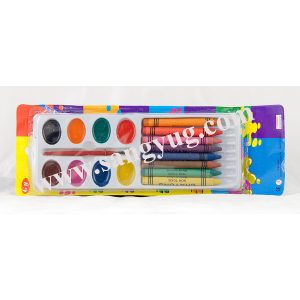 Art Paint Set(Water Colors ,6 Brush And 8 Crayons)