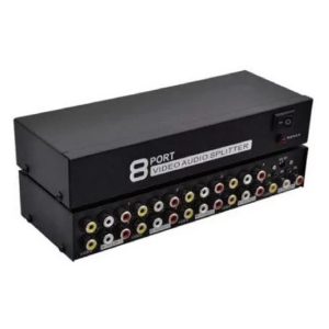 Av Splitter 8 Port, With Adaptor, In Colored Box