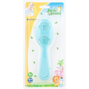 Baby Brush & Comb Set Soft, On Blister Pack, Jungle Buddies