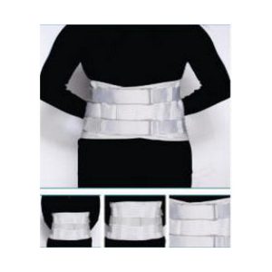 Back Support - Xl, With 3 Belts, Grey Color X Large