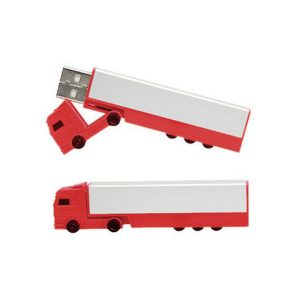 16Gb Flash Disk, Trailer Shape, Grey With Red