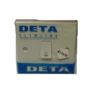 Bell Switch Slimline, 1Gang 1Way, With Bell Symbol 10Amp – Deta | Shop Online in Nairobi, Kenya