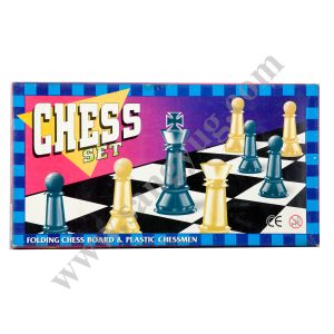 Boxed Chess Set W/Plastic Folding Board