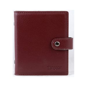 Business Card Holder With Button 80Cards Sanstar Maroon