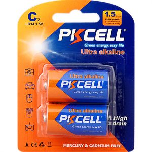 C Size Ultra Alkaline Battery 1.5V, 0Hg, PKCELL — Reliable Energy for Everyday Devices