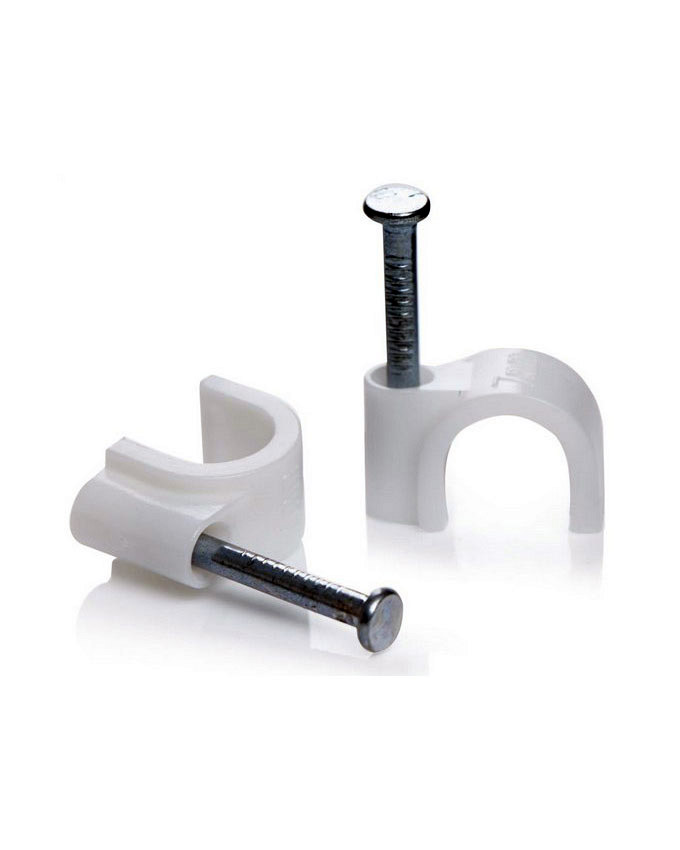 Cable Clips, Round with Steel Nails Pkt of 100 10mm Sunpower