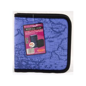 Cd Case Holds 40Cds, Zip Pouch With World Map Printed On It