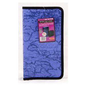 Cd Case Holds 80Cds, Zip Pouch World Map Printed On It
