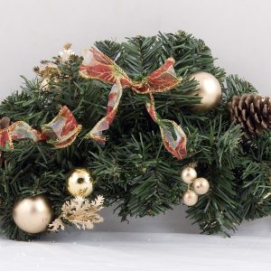 Christmas Decoration 16inch Green/Gold