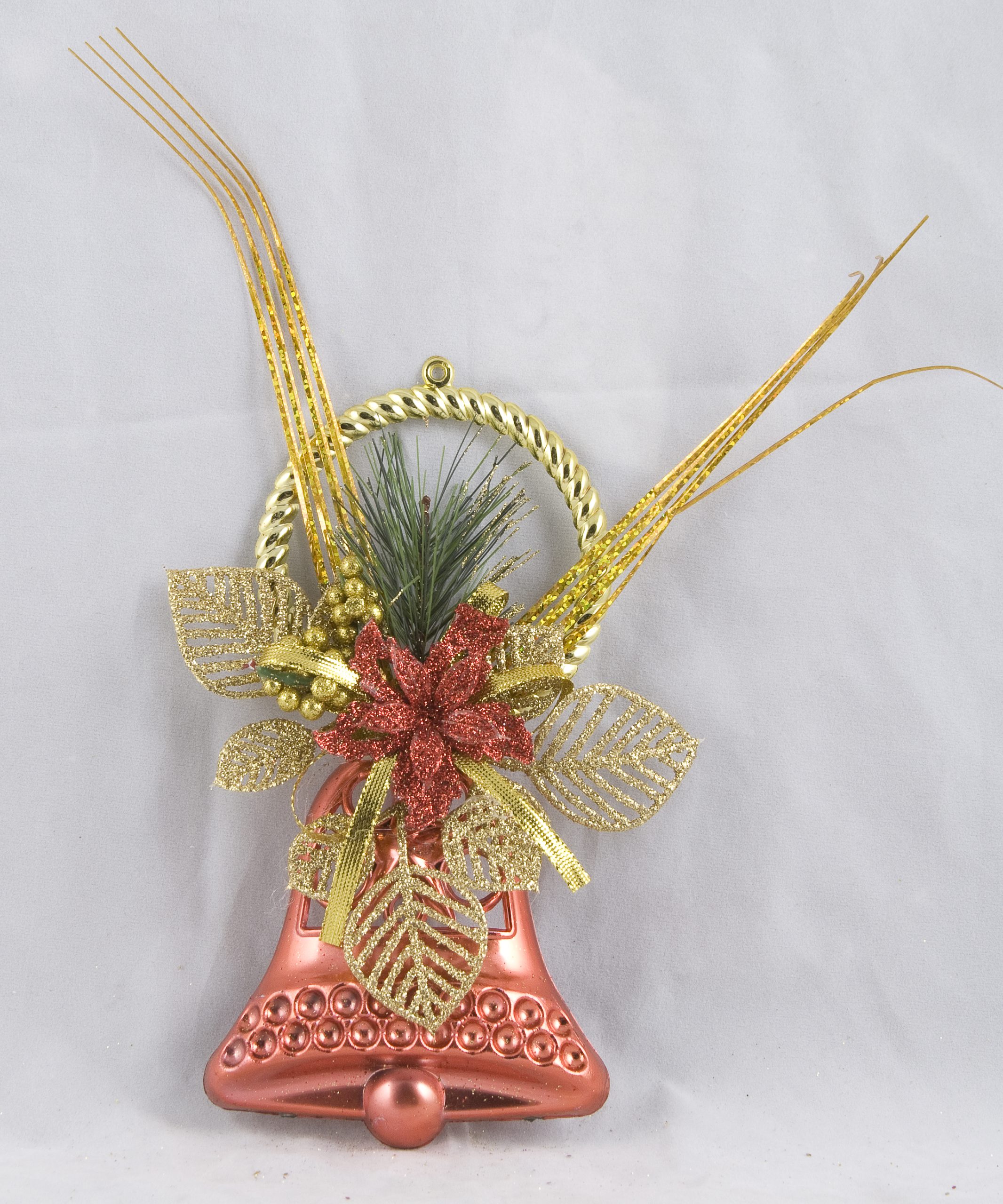 Christmas Hanging Bell With Ring On Top 17Cm