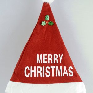Christmas Hat With Written Merry Christmas Size:29*38Cm Red