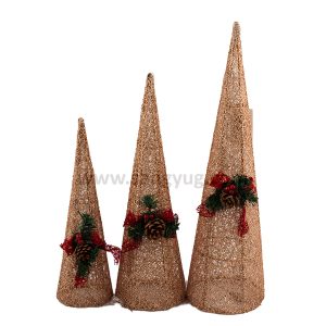 Christmas Tree Cone Shape With Light Set Of 3, 40, 50 & 60 Cm