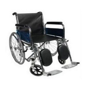Chrome Plated Steel Wheelchair,Detachable Armrest And Elevation Legrest,8inchPvc Front Castor,24inchSolid Spoke Wheel