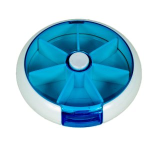 Circular Type Pill Box, 7 Compartments, Pops Open 9X2.5Cm