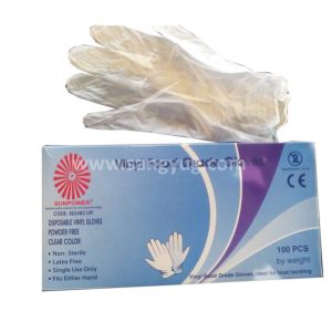 Clear, Disposable, Vinyl Glove - Powder Free Small Size, 100pcs/pkt