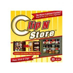 Clip N Store. Peel, Stick & Clip. 20 Pc/Set