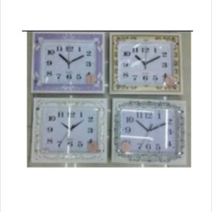 Clock 697H - Floral Design Frame With Black Numbers