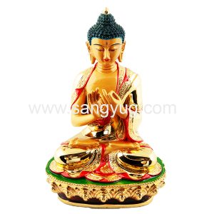 Colorful Buddha Sitting On Base