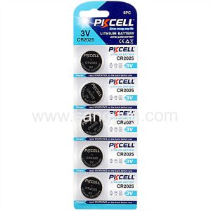 CR2025 3.0V Lithium Battery, PKCELL, Pack of 5 — Efficient Power for Your Devices