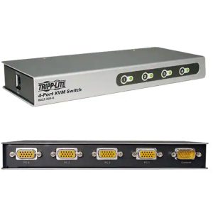 4 Port Compact Plug N Play Kvm Switch, Ps2 & Usb Compatible Max One User Tripp-Lite B022-004-R Black Plastic