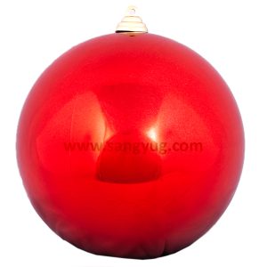 40Cm Christmas Shiny Ball, 1Pc/Polybag RED