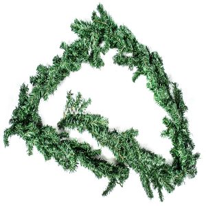 9Ft Length Christmas Garland,Width: 25Cm,220 Tips,Material: Pvc, Green
