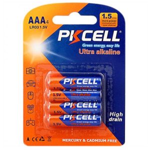 AAA Size Ultra Alkaline Battery 1.5V, Pack Of 4, 0Hg, PKCELL — Reliable Everyday Power