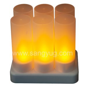 ABS,LED,240V Adapter With 3PINS UK plugs, rechargeable. Battery capacity 80mah,2.4V (can use 10Hours),Color: Yellow, Set Of 6