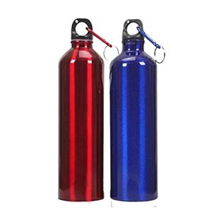 Aluminium Bottle With Wide Mouth 750Ml, Blue/Red
