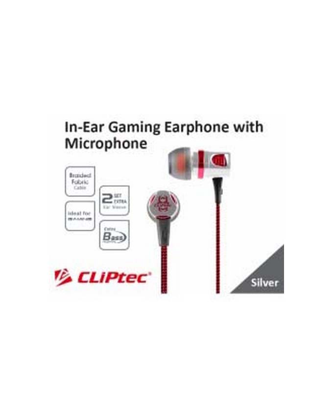 Fire-Force In-Ear Gaming Earphone With Microphone (Braided Fabric Cable) Cliptec Black - Image 2