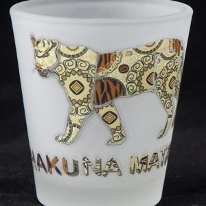 Frosted Shot Glass Leopard Print Hakuna Matata