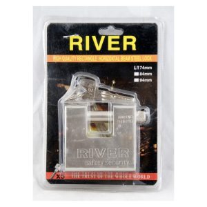 Iron Body Lock With Brass Cylinder,And Five Security Keys, 74Mm Side Locking River