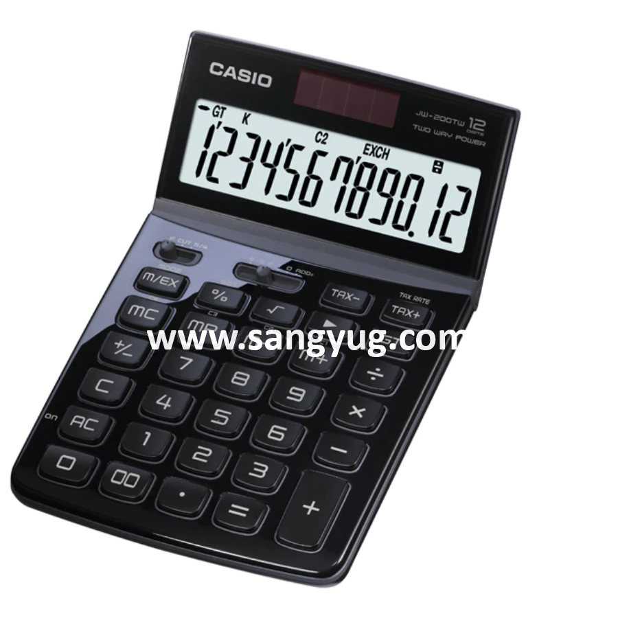 JW-200TW-BK Desk Top Calculator 12 Digits Casio Black