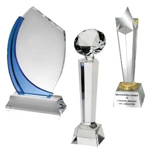 K9 Crystal Curve Trophy – 28x11.5cm on Round Base | Sunpower Elegance Award Piece