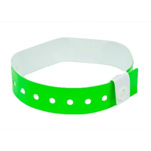 L SHAPED VINYL WRISTBANDS NEON GREEN