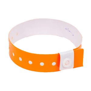 L SHAPED VINYL WRISTBANDS NEON ORANGE
