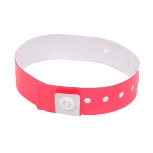 L SHAPED VINYL WRISTBANDS NEON PINK