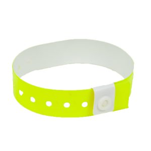 L SHAPED VINYL WRISTBANDS NEON YELLOW