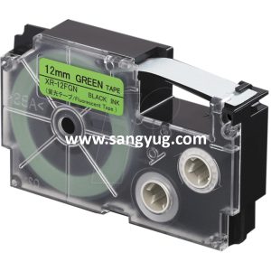 Label Tape Cartridge 12Mmx5.5M Casio Black On Fluorescent Green