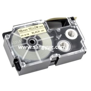 Label Tape Cassette Black Ink 18Mm Fluorescence Yellow