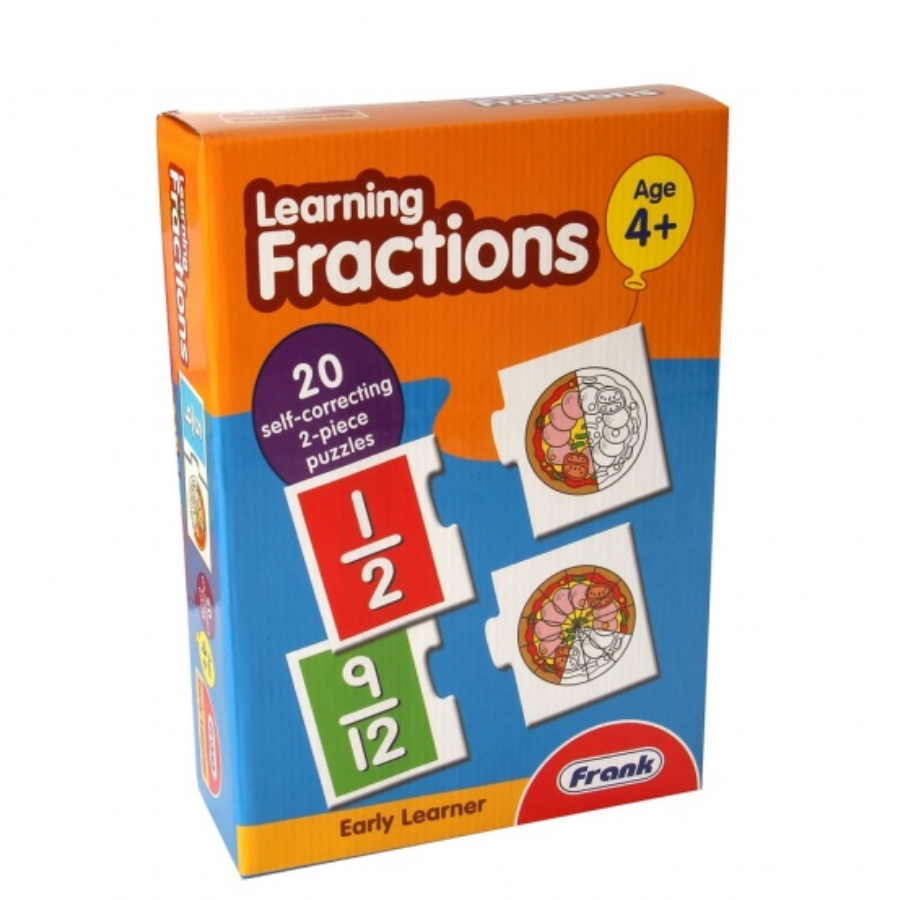 Learning Fractions, 20 Self-Correcting 2-Piece Puzzle Frank