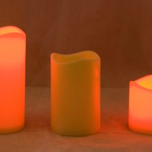 Led Remote Control Electronic Candle Set Of 3 Wax Look