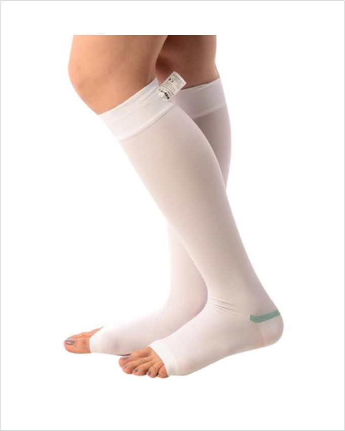 Lipothrombo Ag Above Knee Compression Stockings In Pairs, Size L, White