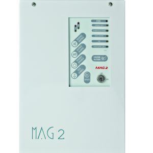 MAG 2M - Conventional Fire Alarm Control Panel; 2 Fixed Fully Monitored Fire Zones, Metal Box;