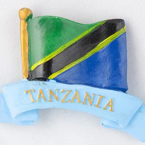Magnet, Tanzania Flag Sunpower Magnet Polyresin