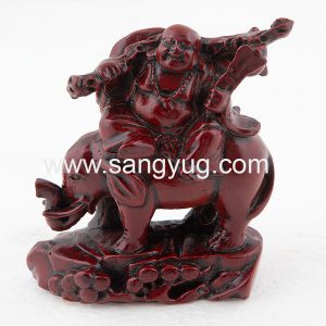 Maroon Buddha Sitting On Elephant