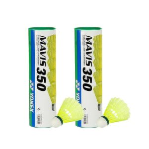 Nylon Shuttlecock 6pcs In Tube, Yellow With Blue Band For Advance Player