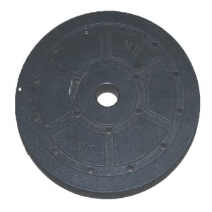 Olympic Weight Plates 10 Kg Iron Ore Inside With Black Plastic Finishing.